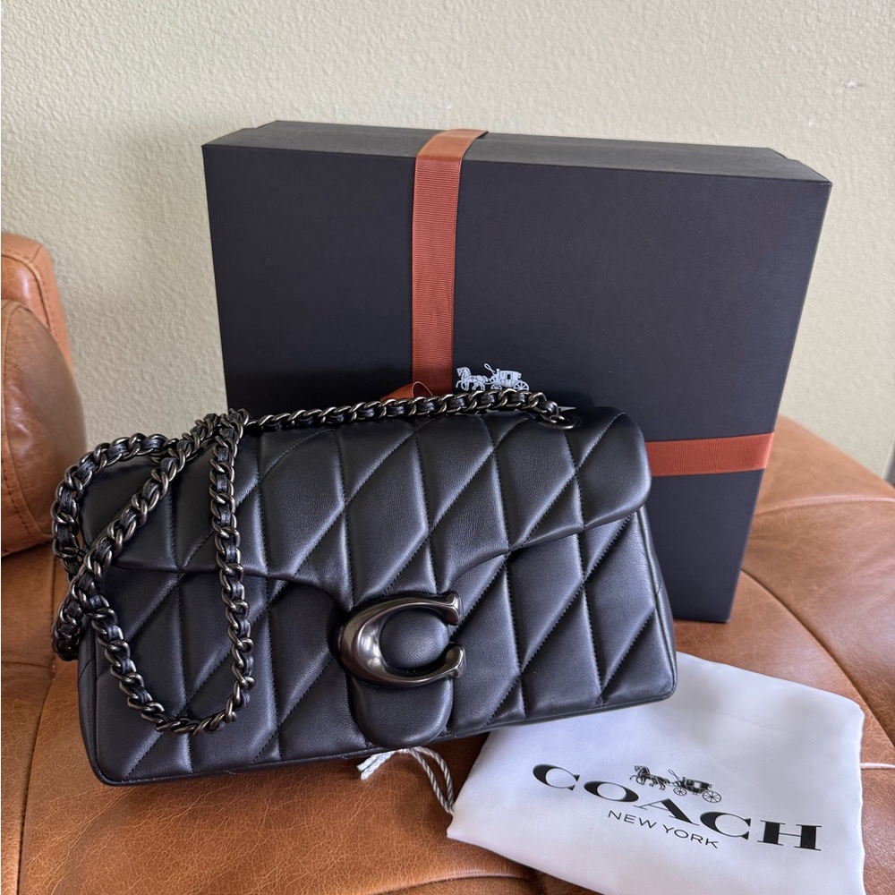 Coach Solid Black Quilted Tabby 26 CP150